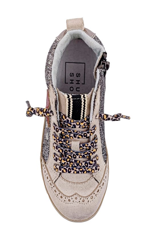 Shop Shushop Kids' Paulina Sneaker In Pewter Glitter