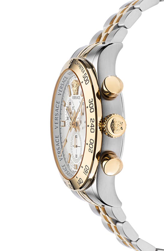 Versace Men's Hellenyium Chrono Twotone Bracelet Watch, 44mm In Ip