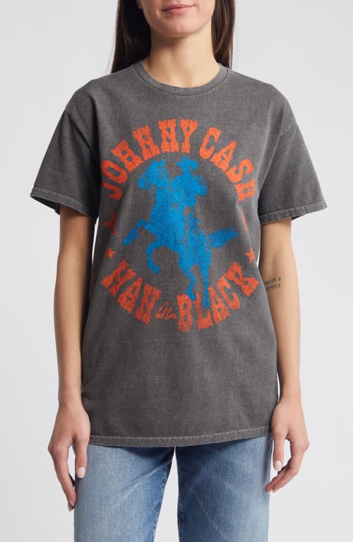 Johnny Cash Oversize T-Shirt in Charcoal Grey