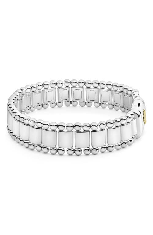 Shop Lagos Anthem Caviar Lined Bracelet In Silver