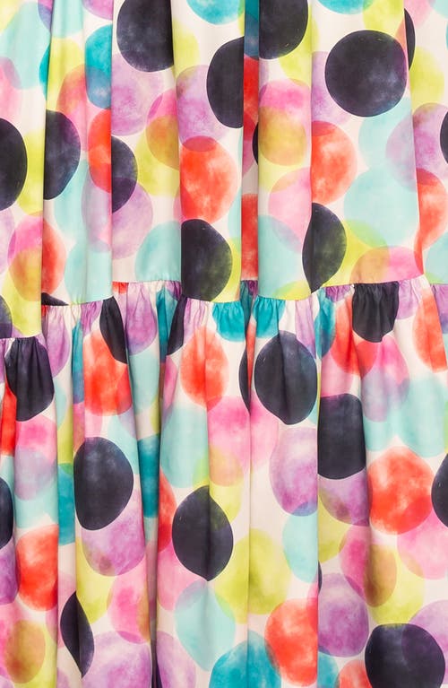 Buxom Couture Polka Dot Print Chiffon Maxi Dress In Violet Multi