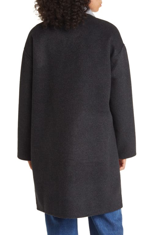 Shop Eileen Fisher Reversible Wool & Cashmere Coat In Charcoal/moon
