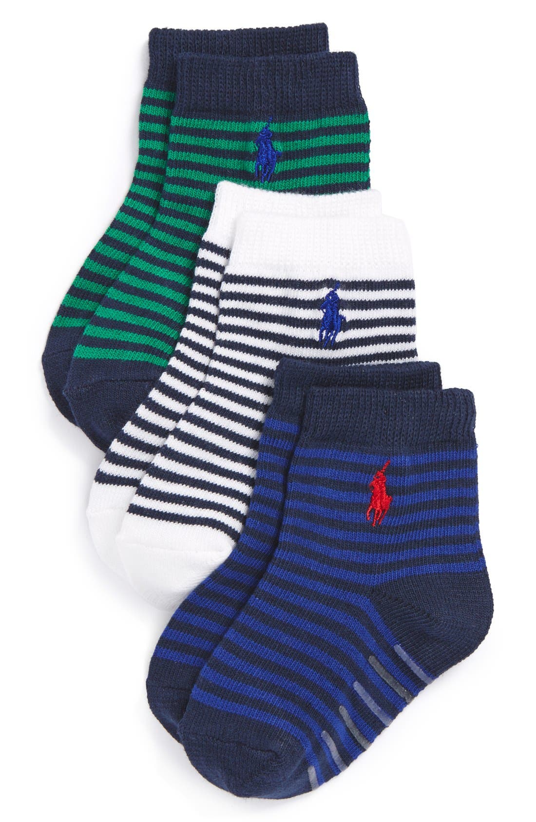 Polo Ralph Lauren 'St. James' Stripe Crew Socks (3Pack) (Baby & Walker