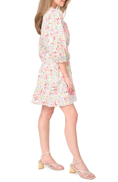 Shop Gibsonlook Harper Floral Poplin Faux Wrap Dress In Wild Bouquet