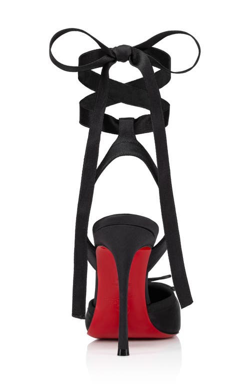 Christian Louboutin Cassia Lace-up Slingback Pump In Black/lin Black