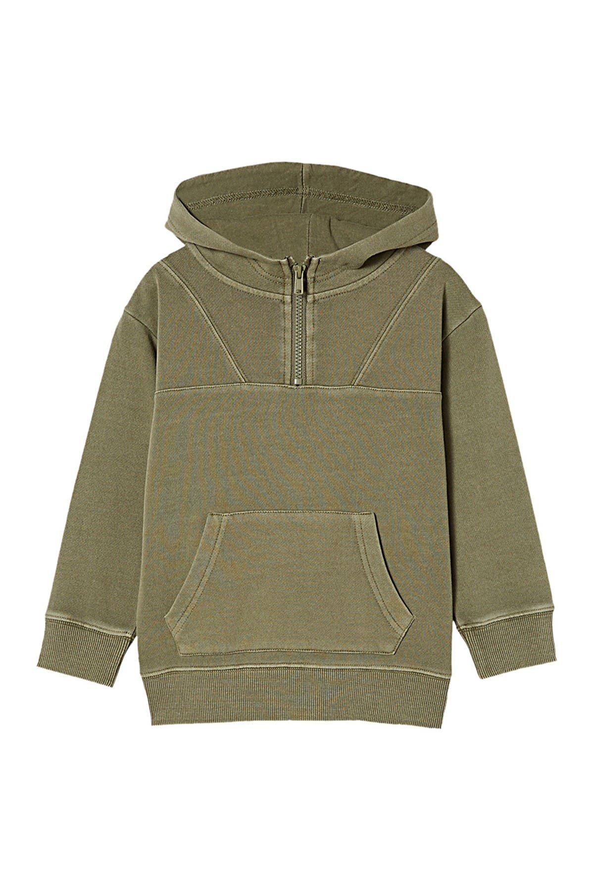 quarter zip fleece hoodie