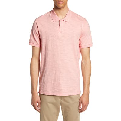 Vince Regular Fit Slub Jersey Polo, Pink