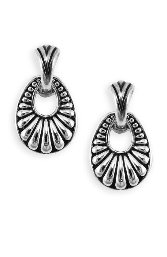 Shop Lagos 'chi Chi' Teardrop Hoop Earrings In Sterling Silver