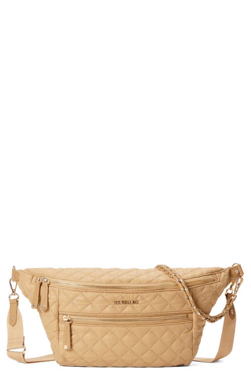 Crosby Convertible Quilted Nylon Sling Bag in Camel