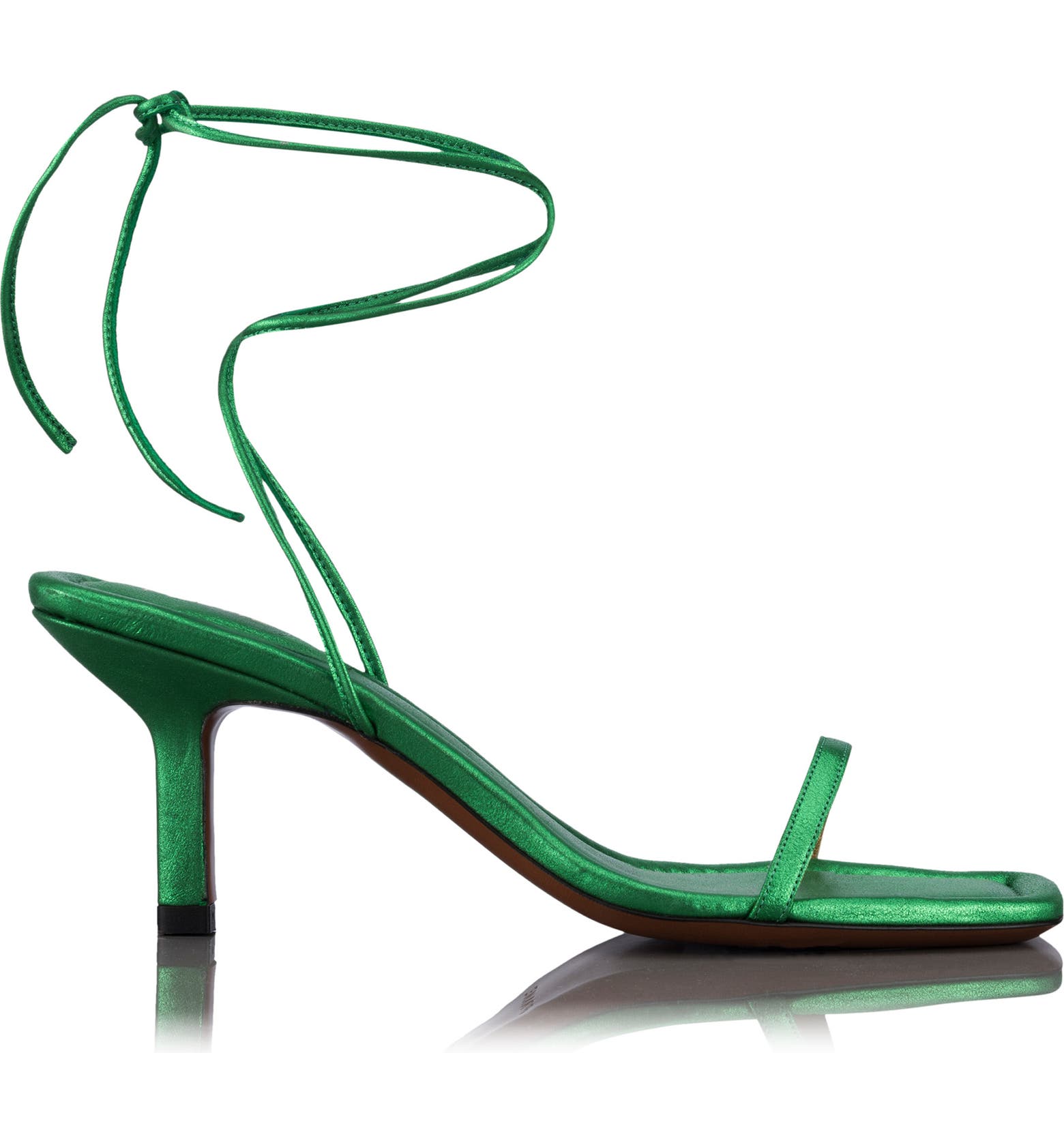 Bright green strappy sandals