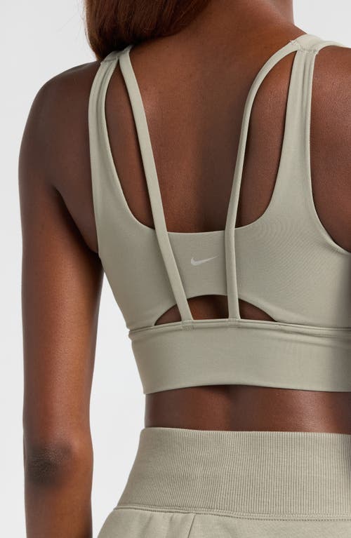 Shop Nike Dri-fit Alate Ellipse Sports Bra In Light Army/white