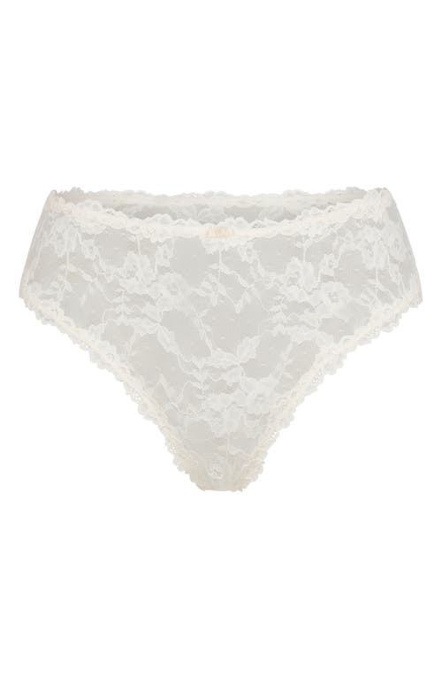 Shop Skims Stretch Lace Briefs In Ecru Contrast