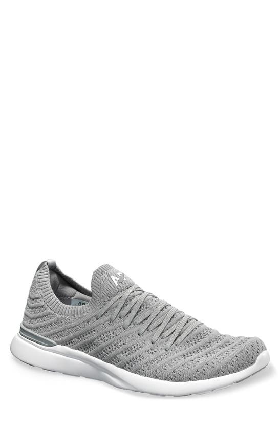 Apl Athletic Propulsion Labs Wave Techloom Running Sneakers In Cement / White