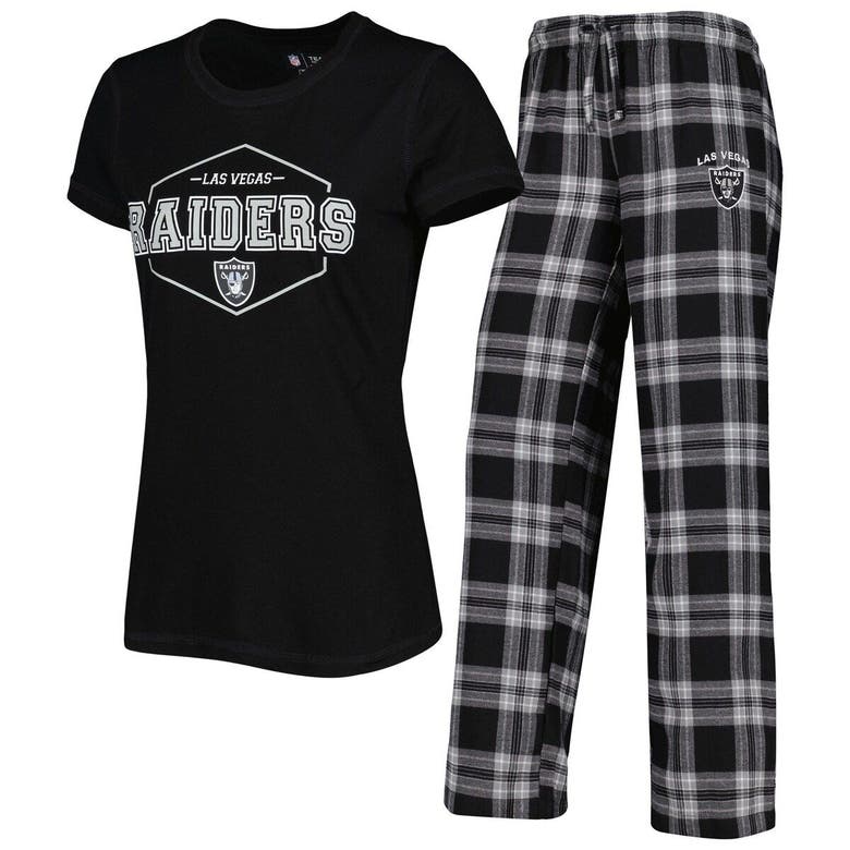 Concepts Sport Black/gray Las Vegas Raiders Plus Size Badge T-shirt & Pants  Sleep Set