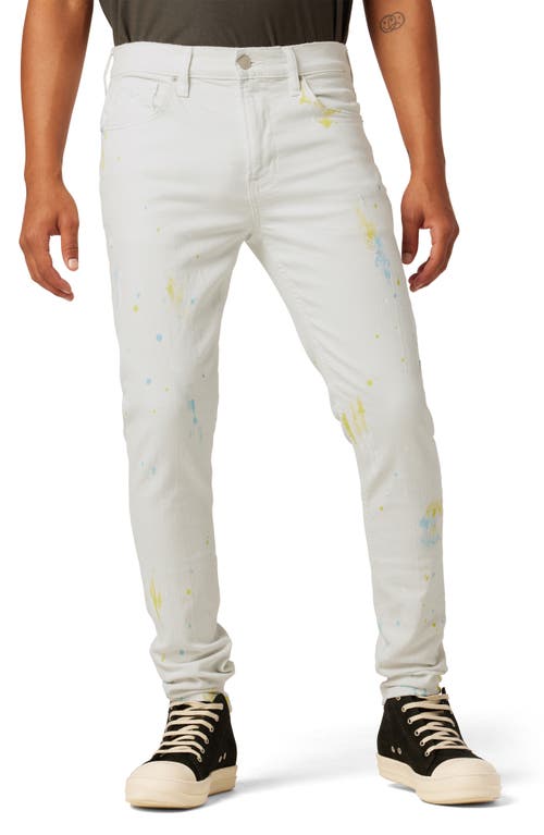 Hudson Jeans Zack Paint Splatter Skinny Jeans in White Painter