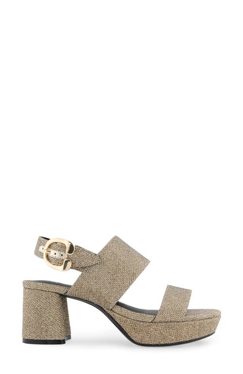 Shop Aerosoles Camera Platform Sandal In Soft Gold Fabric