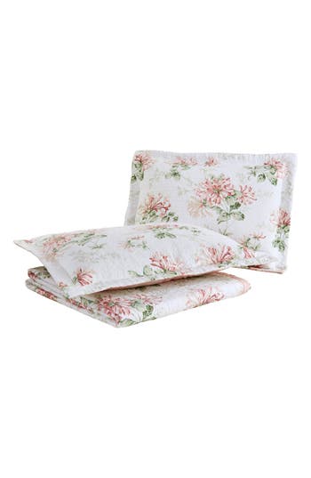 Laura Ashley Honeysuckle Twin Quilt & Sham Set In Blush