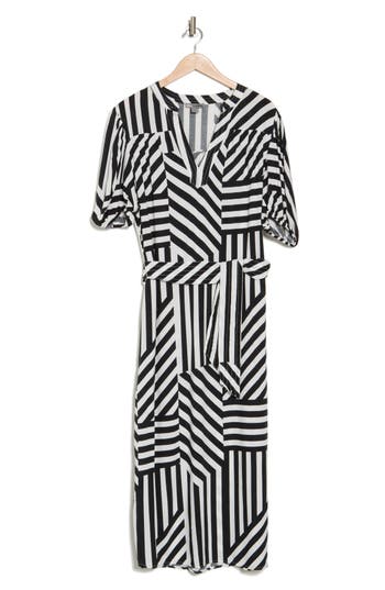 By Design Montana Balloon Sleeve Challis Maxi Dress In Black