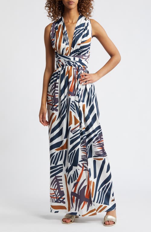 DIARRABLU Mailys Zena Print Convertible Dress White at Nordstrom,