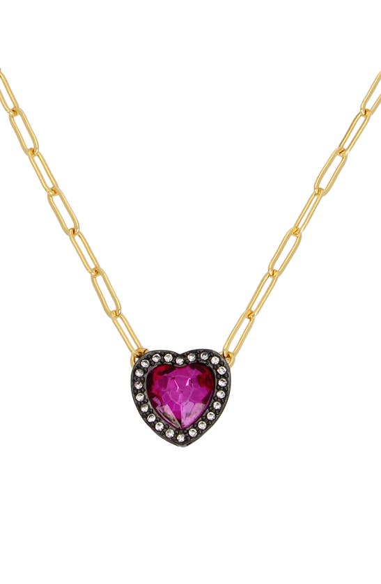 Shop Kurt Geiger Heart Halo Pendant Necklace In Pink