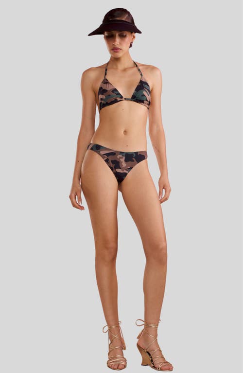 Shop Cynthia Rowley Baia Bikini Top In Green Camo