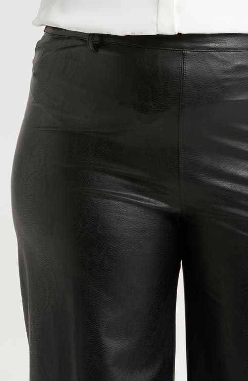 Shop Lyssé High Waist Faux Leather Wide Leg Pants In Kohl Black