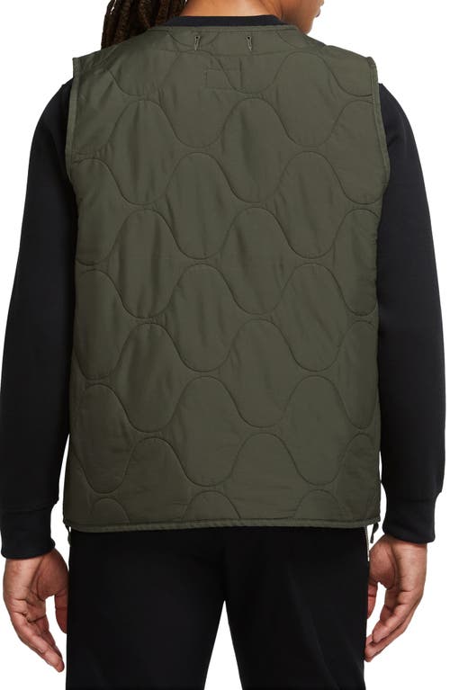 Shop Nike Woven Insulated Military Vest In Cargo Khaki/white