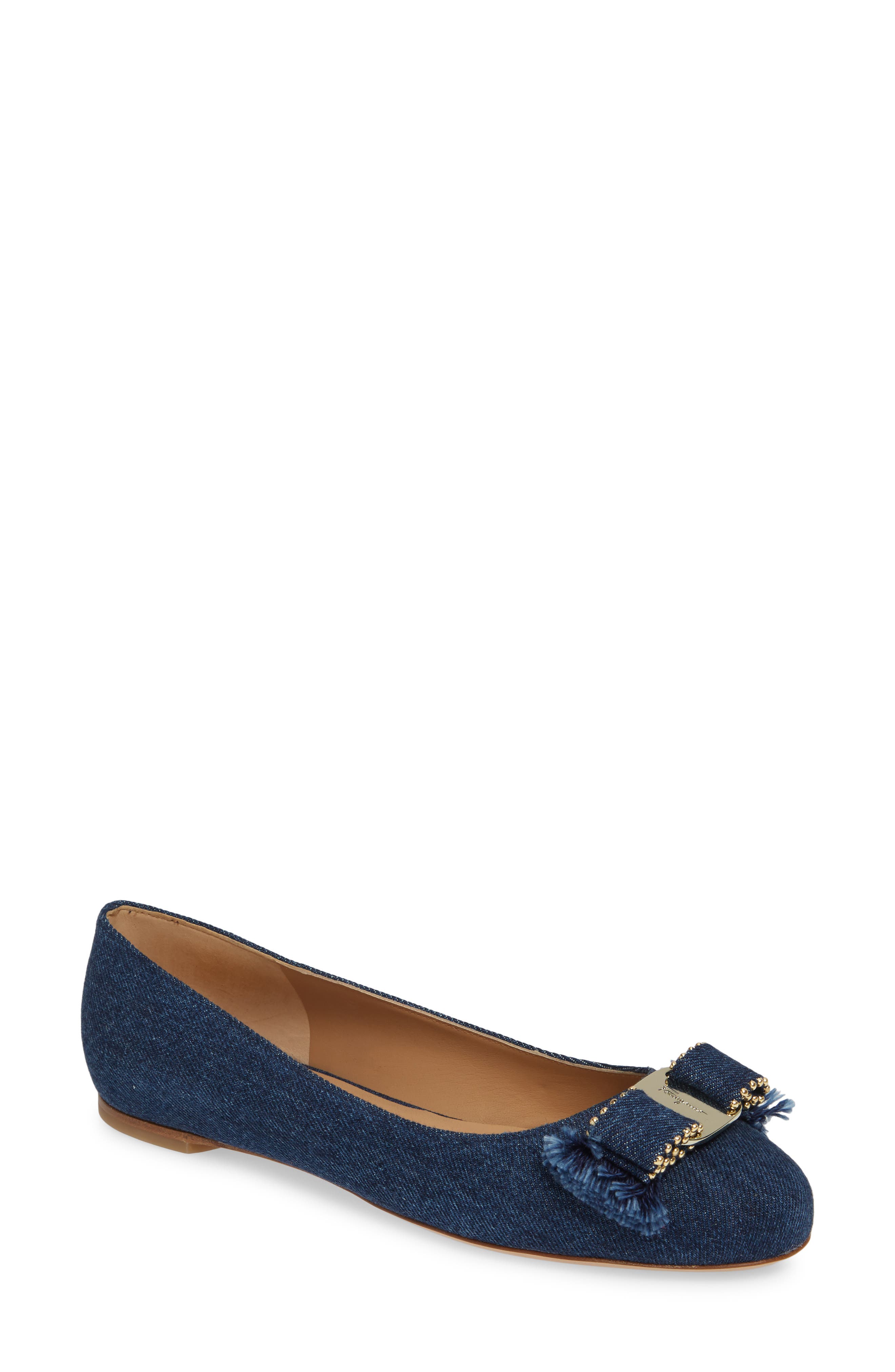 Salvatore Ferragamo Varina Studded Bow Flat