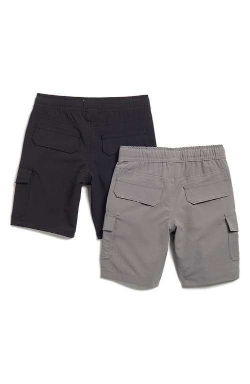 Shop Weatherproof ® Kids' Two-pack Tech Shorts Set In Black/pearl