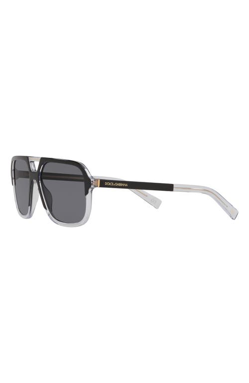 Shop Dolce & Gabbana Dolce&gabbana 58mm Polarized Square Sunglasses In Matte Black/grey