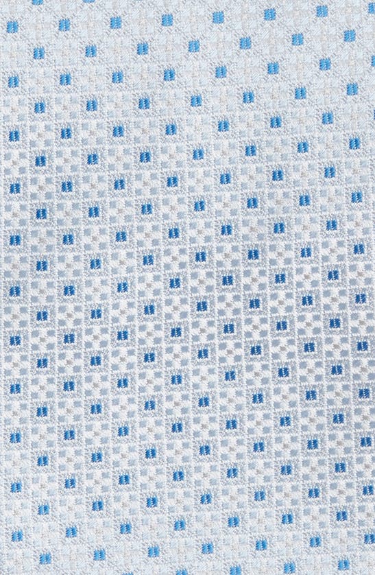 Shop Canali Neat Silk Tie In Light Blue