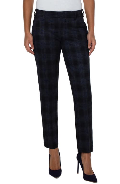 Liverpool Los Angeles Kelsey Tartan Plaid Trousers In Black/dark Slate Tartan Plaid