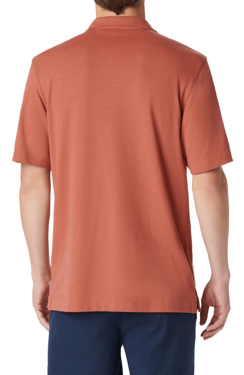 Shop Bugatchi Knit Camp Shirt In Sienna