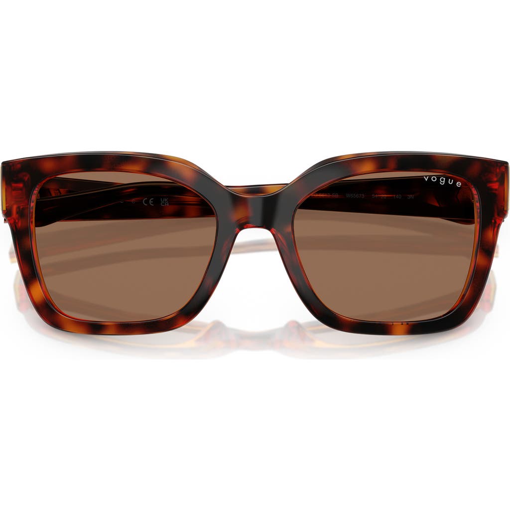 Vogue 54mm Polarized Square Sunglasses In Dark Havana