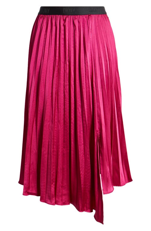 Shop Dkny Pleated Asymmetric Midi Skirt In Raspberry Cocktail