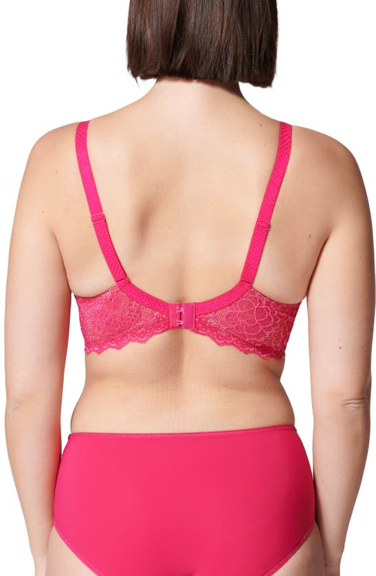 Shop Simone Perele Caresse Underwire Plunge Bra In Teaberry Pink