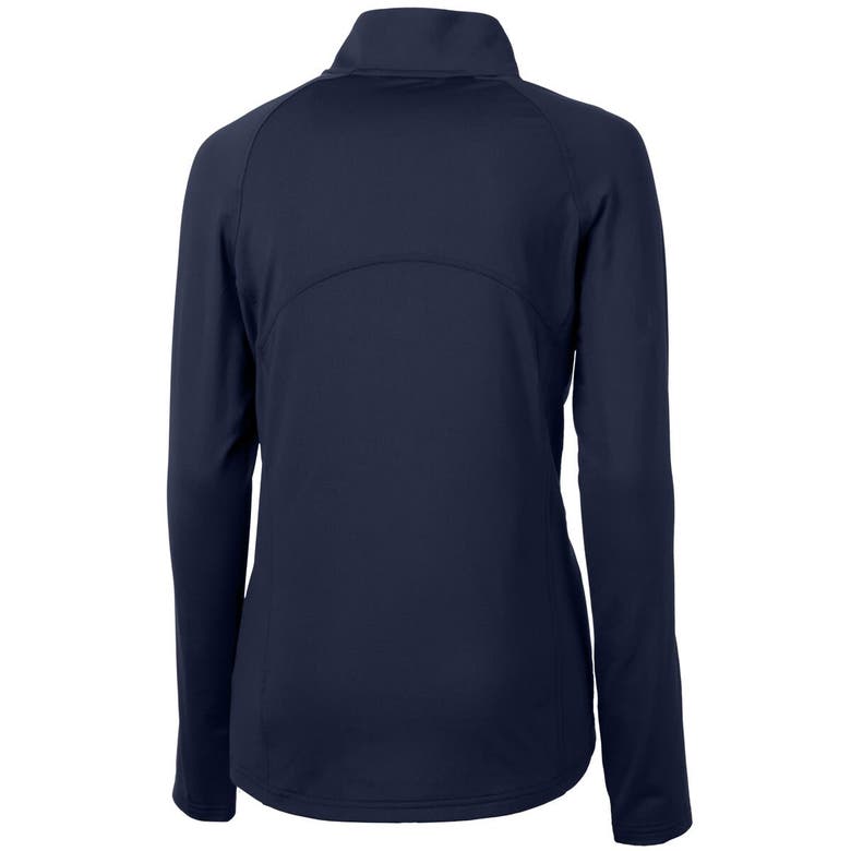 Shop Cutter & Buck Navy Atlanta Falcons Adapt Eco Knit Stretch Recycled Half-zip Pullover Top