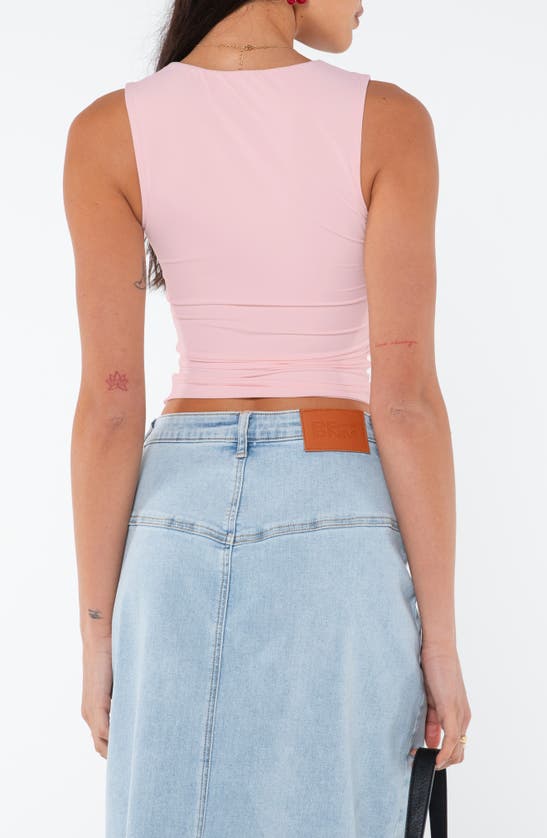 Princess Polly Zoe Square Neck Crop Tank In Light Pink