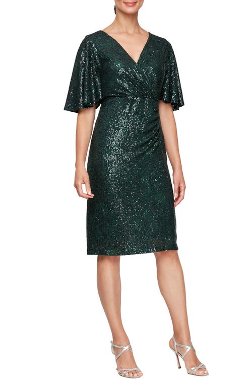 Shop Sl Fashions Sequin Cocktail Dress In Green Multi