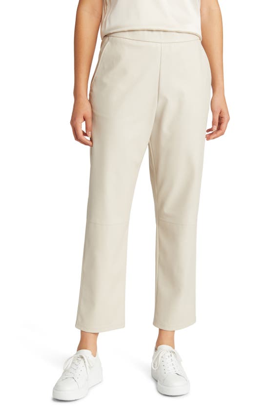 Max Mara Diomede Faux Leather Ankle Trousers In Ivory | ModeSens