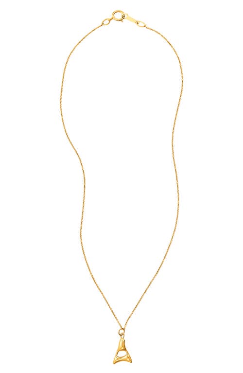 Bar Jewellery Alphabet Initial 18K Gold Vermeil Necklace in Gold- A