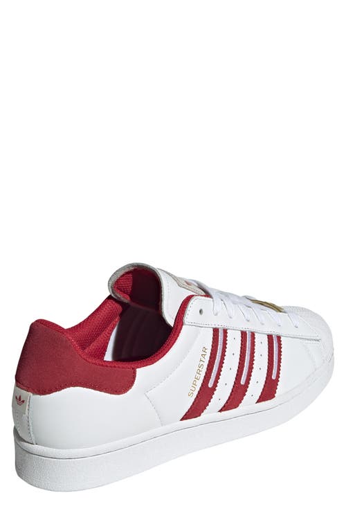 Shop Adidas Originals Adidas Superstar Sneaker In White/team Victory Red/grey