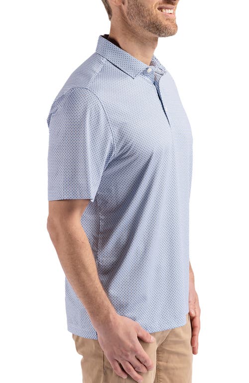 Cutter & Buck Pike Diamond Dot Print Polo In Navy Blue