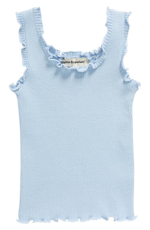 Cotton Emporium Kids' Lettuce Edge Sweater Tank Periwinkle at