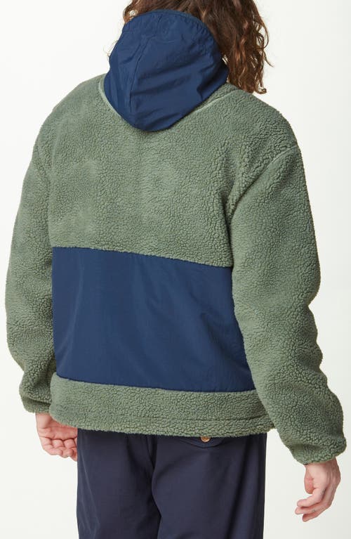 Shop Picture Organic Clothing Pemberton Hooded Fleece Jacket In Green Spray Dark Blue