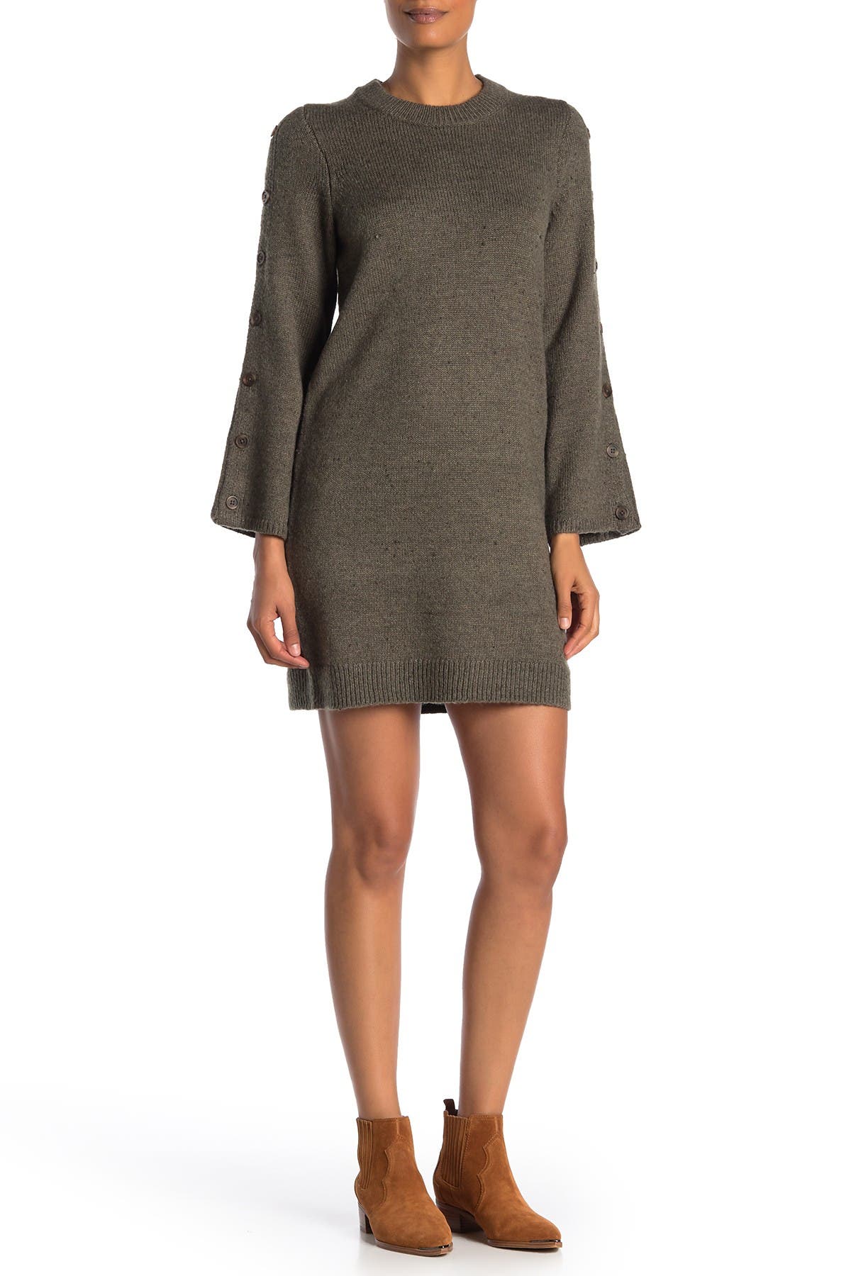 madewell tie cuff sweater dress