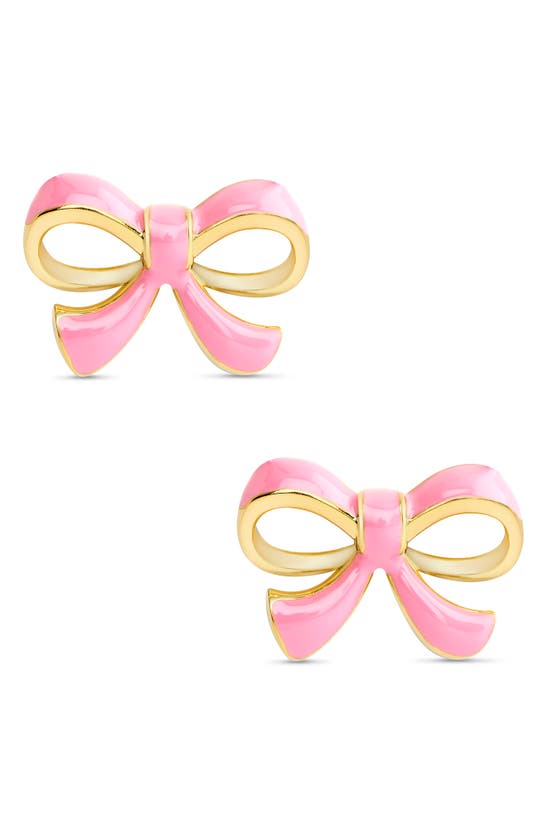 Shop Lily Nily Bow Stud Earrings In Gold