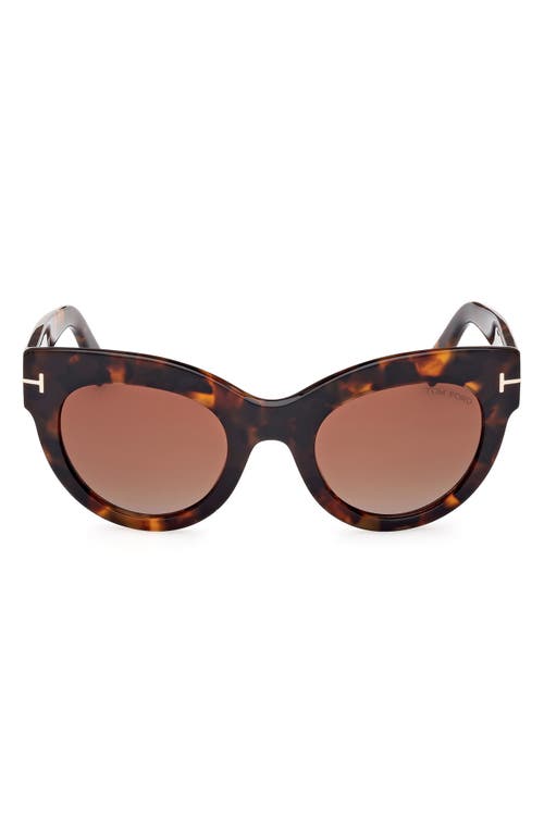 Lucilla 51mm Gradient Cat Eye Sunglasses in Shiny Dark Havana/bordeaux