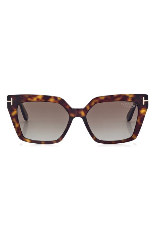 Tom Ford Winona 53mm Polarized Cat Eye Sunglasses In Brown