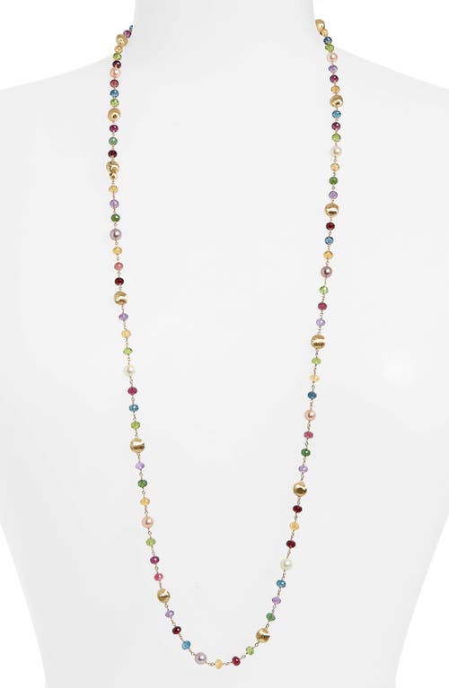 Marco Bicego Africa Semiprecious Stone & Pearl Long Necklace In Yellow Gold/multi